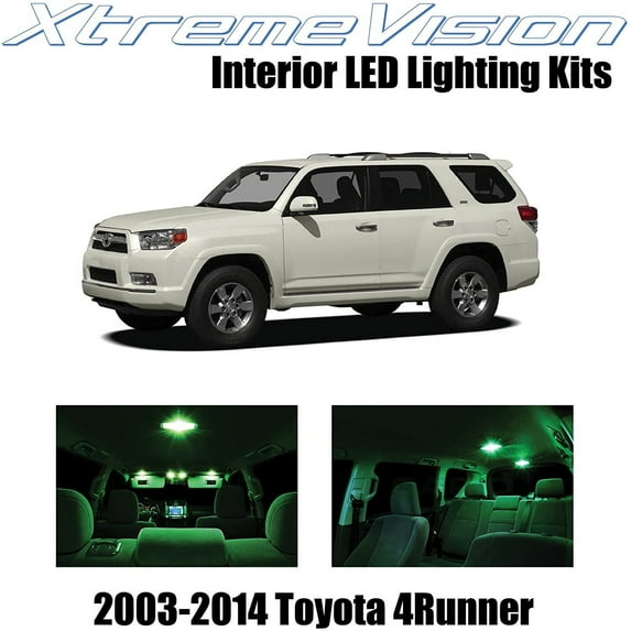 XtremeVision Interior LED for Toyota 4Runner 2003-2014 12 pcs Green Interior LED Kit + Installation Tool