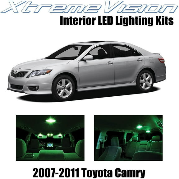 XtremeVision Interior LED for Toyota Camry 2007 - 2011 (12 Pieces) Green Interior LED Kit/Installation Tool