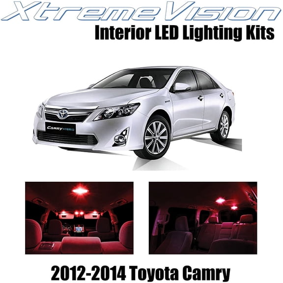 XtremeVision Interior LED for Toyota Camry 2012-2014 14 pcs Red Interior LED Kit + Installation Tool
