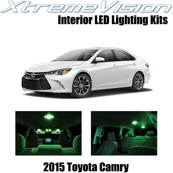 XtremeVision Interior LED for Toyota Camry 2015+ 8 pcs Green Interior LED Kit + Installation Tool