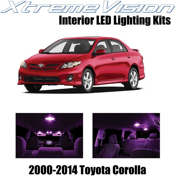 XtremeVision Interior LED for Toyota Corolla 2000-2014 14 pcs Pink Interior LED Kit + Installation Tool