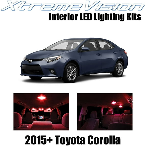 XtremeVision Interior LED for Toyota Corolla 2015+ 6 pcs Red Interior LED Kit + Installation Tool