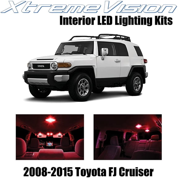 XtremeVision Interior LED for Toyota FJ Cruiser 2008-2015 4 pcs Red Interior LED Kit + Installation Tool