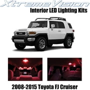 XtremeVision Interior LED for Toyota FJ Cruiser 2008-2015 4 pcs Red Interior LED Kit + Installation Tool