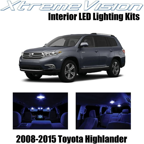 XtremeVision Interior LED for Toyota Highlander 2008-2015 16 pcs Blue Interior LED Kit + Installation Tool