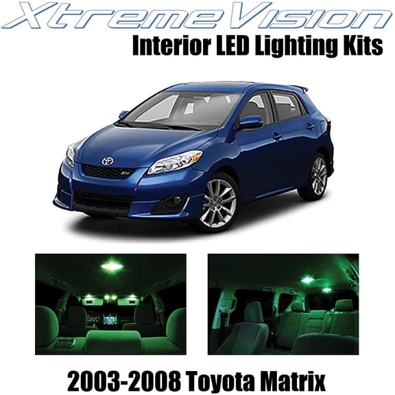 XtremeVision Interior LED for Toyota Matrix 2003-2008 6 pcs Green Interior LED Kit + Installation Tool