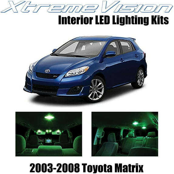 XtremeVision Interior LED for Toyota Matrix 2003-2008 6 pcs Green Interior LED Kit + Installation Tool