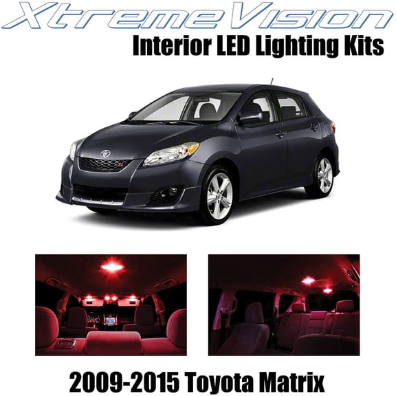 XtremeVision Interior LED for Toyota Matrix 2009-2015 6 pcs Red Interior LED Kit + Installation Tool