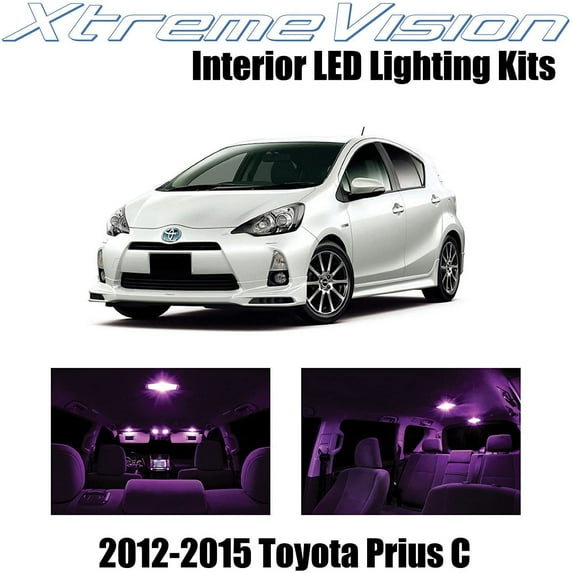 XtremeVision Interior LED for Toyota Prius C 2012-2015 5 pcs Pink Interior LED Kit + Installation Tool