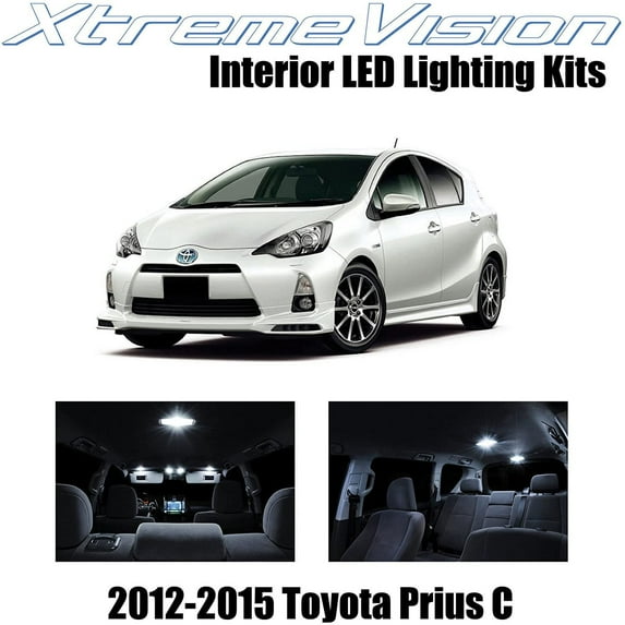 XtremeVision Interior LED for Toyota Prius C 2012-2015 5 pcs Pure White Interior LED Kit + Installation Tool