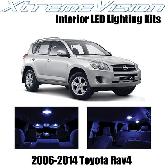 XtremeVision Interior LED for Toyota RAV4 2006-2014 6 pcs Blue Interior LED Kit + Installation Tool