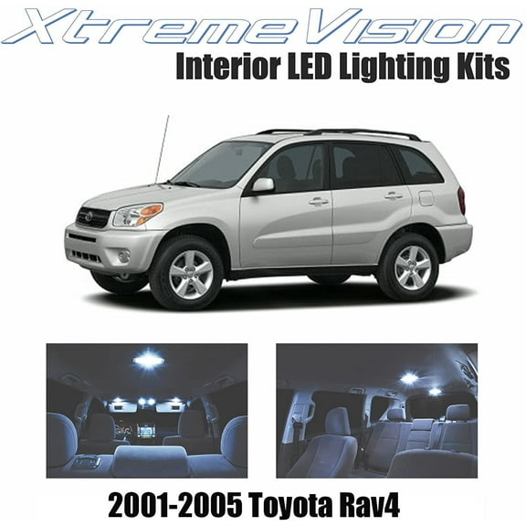 XtremeVision Interior LED for Toyota RAv4 2001-2005 4 Pieces Cool White Interior LED Kit + Installation Tool