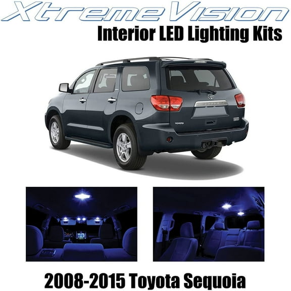 XtremeVision Interior LED for Toyota Sequoia 2008-2015 13 pcs Blue Interior LED Kit + Installation Tool