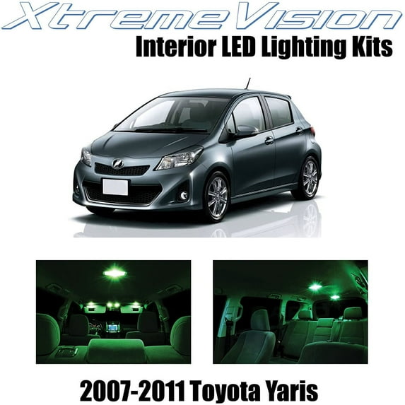 XtremeVision Interior LED for Toyota Yaris 2007-2011 6 pcs Green Interior LED Kit + Installation Tool
