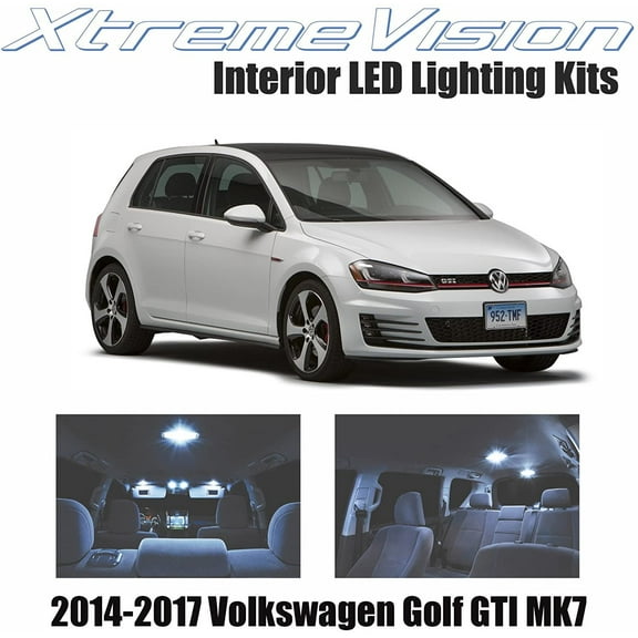 XtremeVision Interior LED for Volkswagen Golf GTI MK7 2014-2017 8 Pieces Cool White Interior LED Kit + Installation Tool
