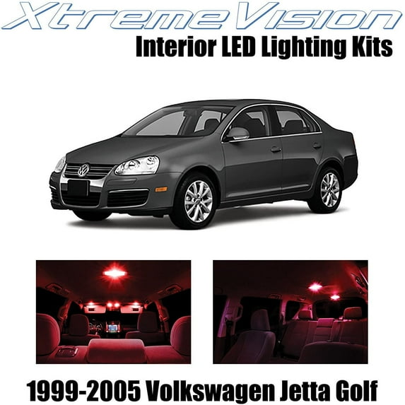 XtremeVision Interior LED for Volkswagen Jetta Golf 1999-2005 12 pcs Red Interior LED Kit + Installation Tool