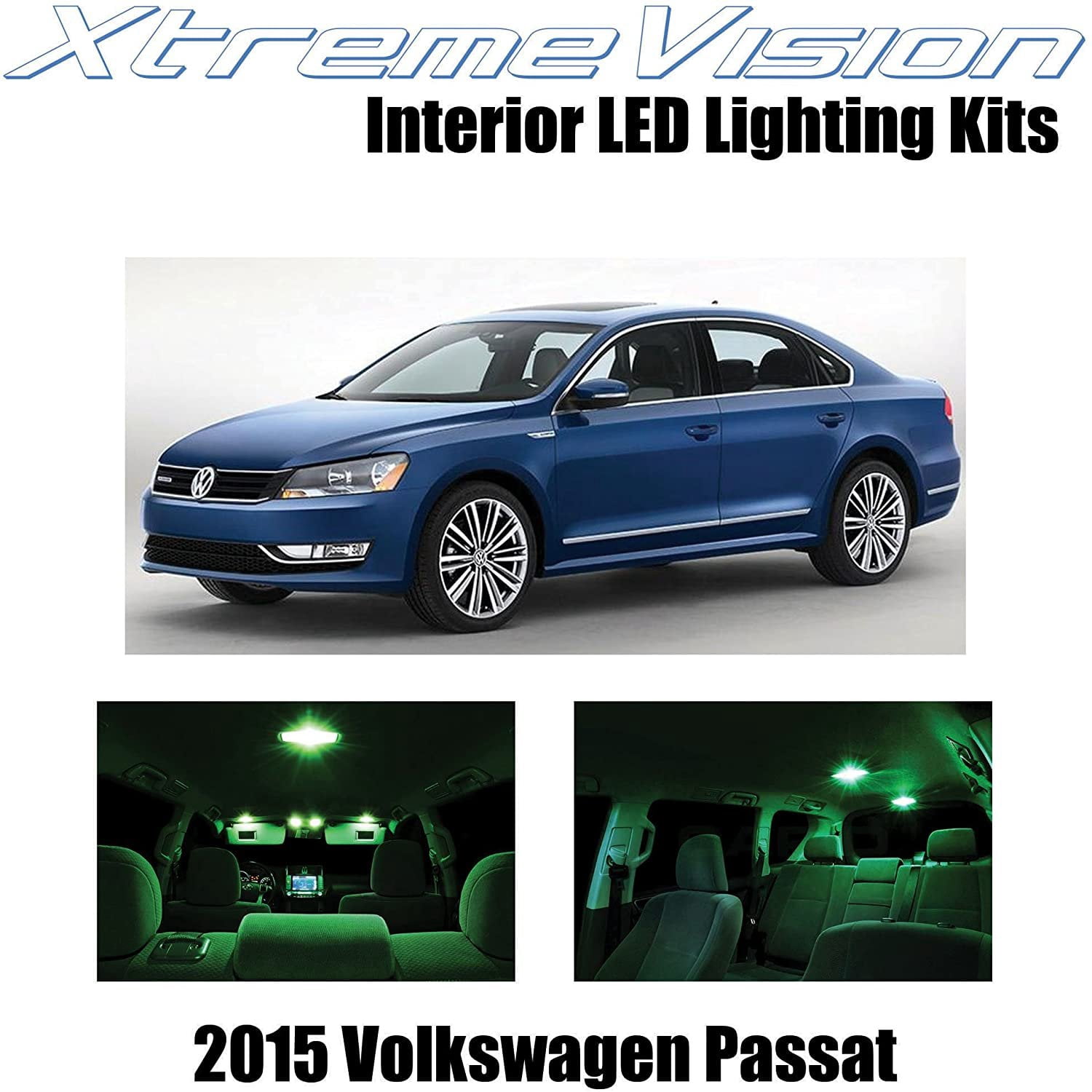 Passat Led Ramp XtremeVision Interior LED for Volkswagen Passat 2015+ 9 pcs Green ...