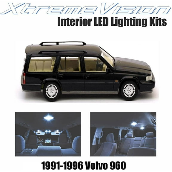 XtremeVision Interior LED for Volvo 960 1991-1996 10 Pieces Cool White Interior LED Kit + Installation Tool