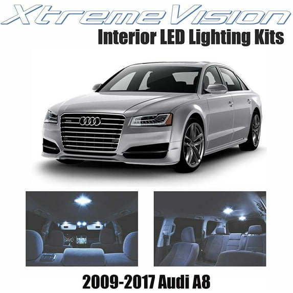 XtremeVision LED for Audi A8 2009-2017 3 Pieces Cool White Premium Interior LED Kit Package + Installation Tool