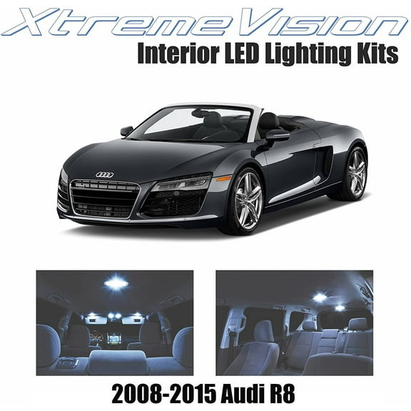 XtremeVision LED for Audi R8 2008-2015 8 Pieces Cool White Premium Interior LED Kit Package + Installation Tool