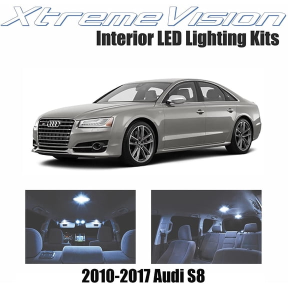 XtremeVision LED for Audi S8 2010-2017 16 Pieces Cool White Premium Interior LED Kit Package + Installation Tool