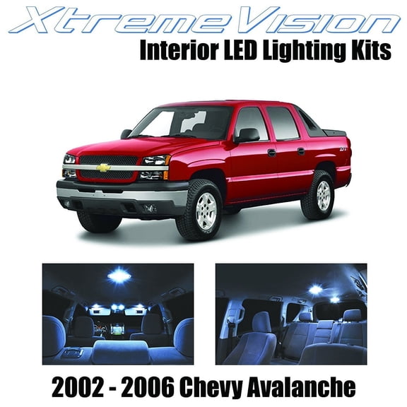 XtremeVision LED for Chevy Avalanche 2002-2006 12 Pieces Cool White Premium Interior LED Kit Package + Installation Tool