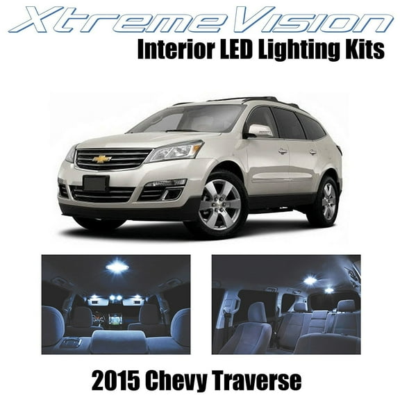 XtremeVision LED for Chevy Traverse 2015+ (14 Pieces) Cool White Premium Interior LED Kit Package + Installation Tool