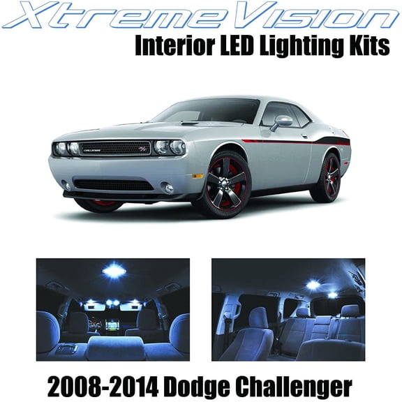 XtremeVision LED for Dodge Challenger 2008-2014 (10 Pieces) Cool White Premium Interior LED Kit Package + Installation Tool