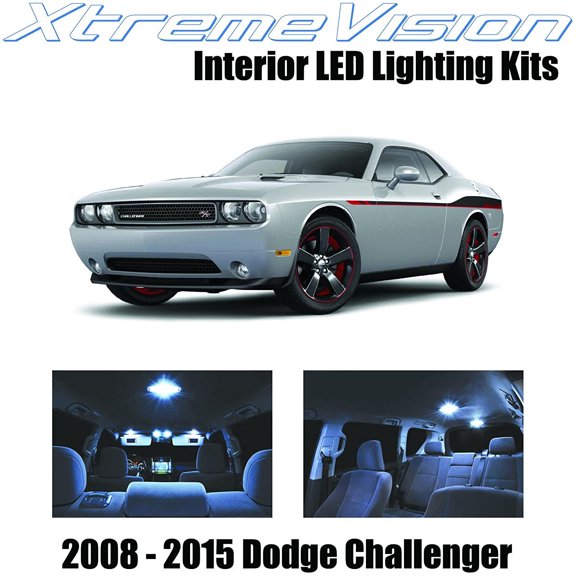 XtremeVision LED for Dodge Challenger 2008-2015 (10 Pieces) Cool White Premium Interior LED Kit Package + Installation Tool