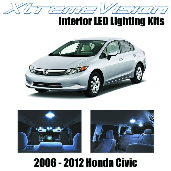 XtremeVision LED for Honda Civic 2006-2012 6 Pieces Cool White Premium Interior LED Kit Package + Installation Tool