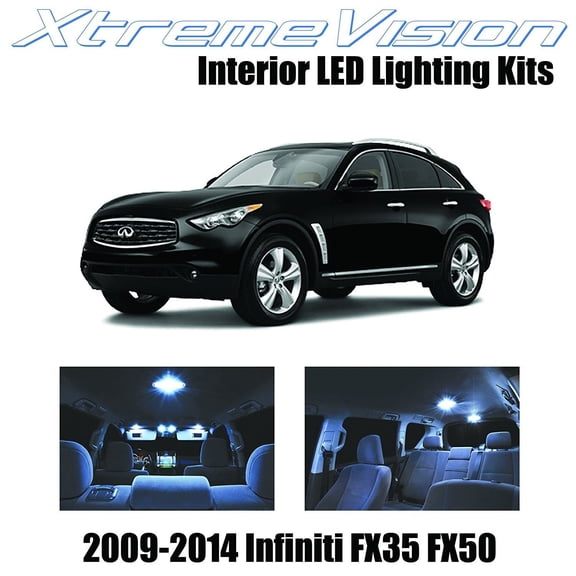 XtremeVision LED for Infiniti FX35 FX50 2009-2014 (12 Pieces) Cool White Premium Interior LED Kit Package+installation
