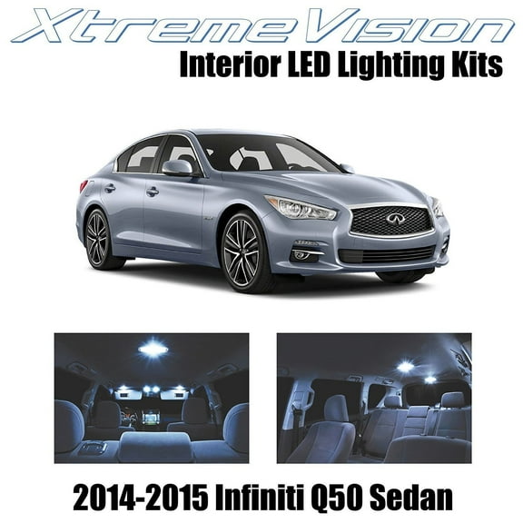 XtremeVision LED for Infiniti Q50 Sedan 2014-2015 10 Pieces Cool White Premium Interior LED Kit Package + Installation Tool