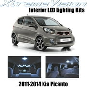 XtremeVision مزودة بمؤشر LED لكيا Picanto 2011-2014 (4 قطع) مجموعة أدوات LED داخلية Cool Premium بيضاء اللون + أداة التركيب