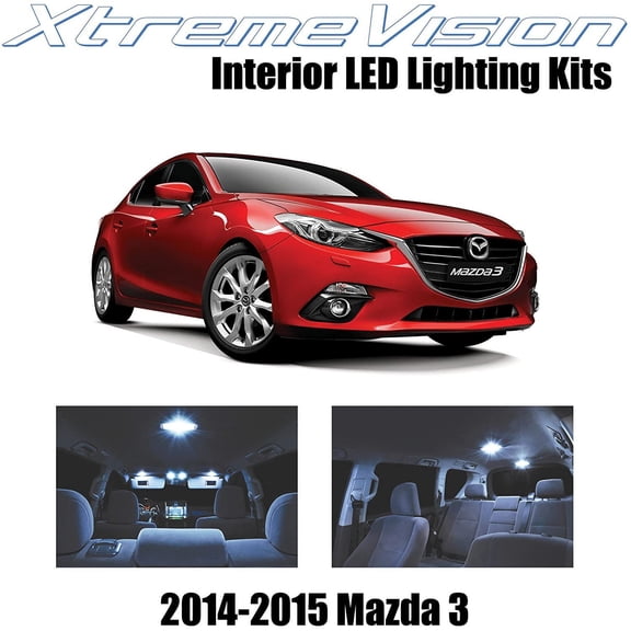 XtremeVision Interior LED for Mazda 3 2014+ 6 pcs Cool White Interior LED Kit + Installation Tool