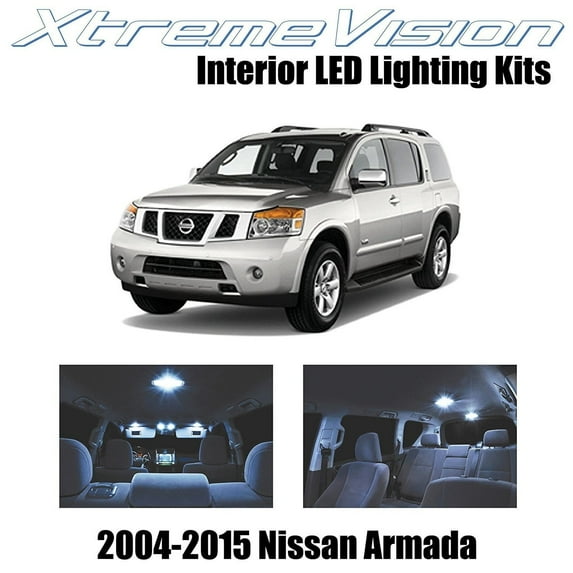 XtremeVision LED for Nissan Armada 2004 -2015 (16 Pieces) Cool White Premium Interior LED Kit Package + Installation Tool Tool
