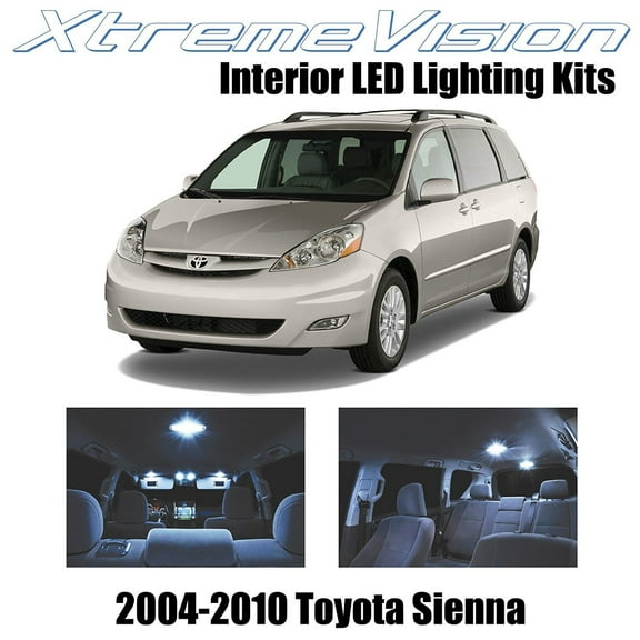 XtremeVision LED for Toyota Sienna 2004-2010 (14 Pieces) Cool White Premium Interior LED Kit Package + Installation Tool
