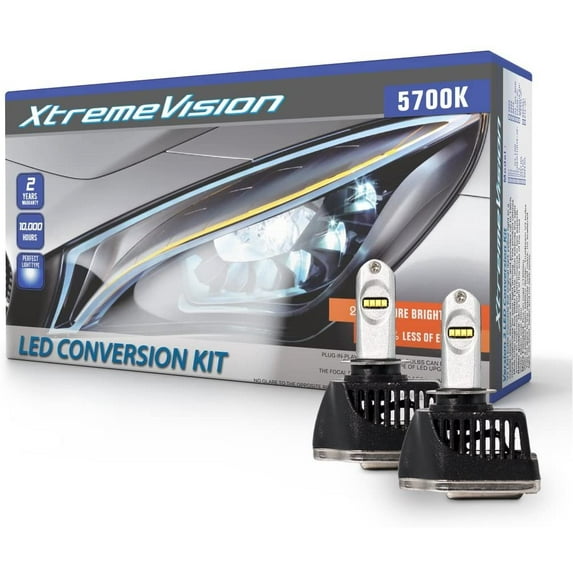XtremeVision V3 48W 7,200LM LED Bulb - H3 LED Headlight Kit - 5700K Zes LED - 2019 Model