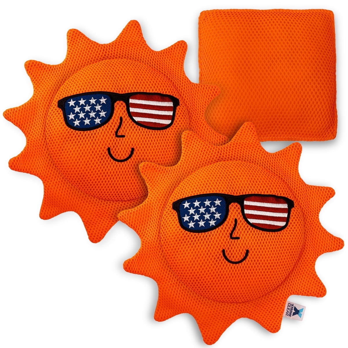 XtremepowerUS Hot Tub Scum Absorber Sun, Large Reusable Oil & Scum Sponge for Spas & Hot Tubs, Orange, 3-Pack