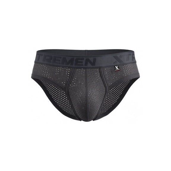 Xtremen Style 91250 Microfiber Mesh Briefs Color Gray Size M