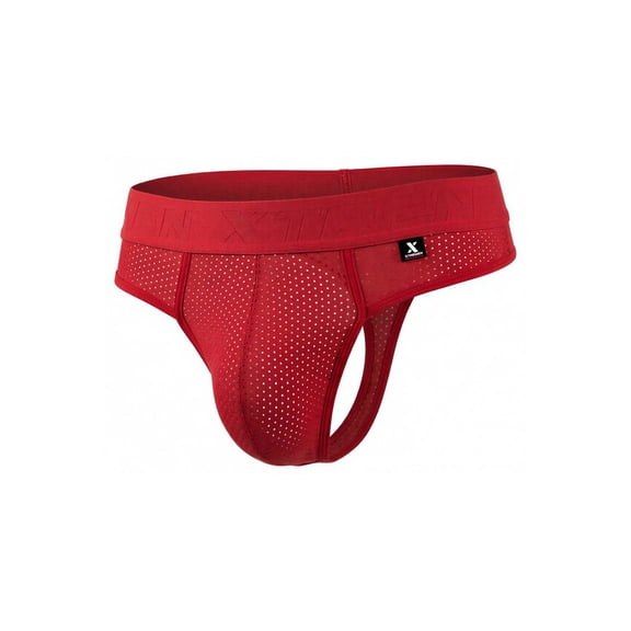 Xtremen Style 91268 Microfiber Mesh Thongs Color Red Size S