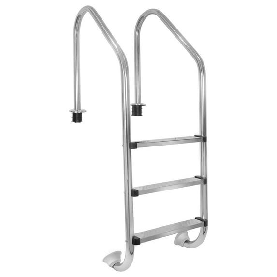 XtremepouwerUS 3-Step Swimming Pool Ladder, Non-Slip Steps Ladder, In-Ground Stainless Steel Step for Indoor/Outdoor Pool, Easy Assembly and Climbing (3 Step)