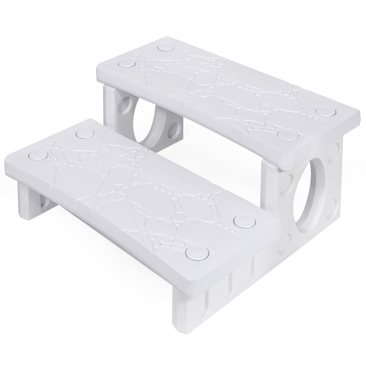 White Lightweight 2-Step Spa Hot Tub and Pool Steps