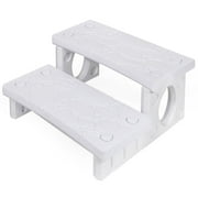 XtremepowerUS Spa Step, Heavy Duty Hot Tub Spa Step, Universal Plastic Stair, Anti-Slip, White