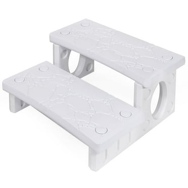 XtremepowerUS Spa Step, Heavy Duty Hot Tub Spa Step, Universal Plastic Stair, Anti-Slip, White