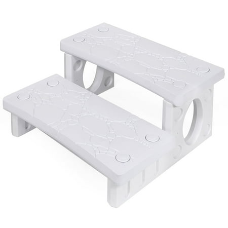 XtremepowerUS Spa Step, Heavy Duty Hot Tub Spa Step, Universal Plastic Stair, Anti-Slip, White