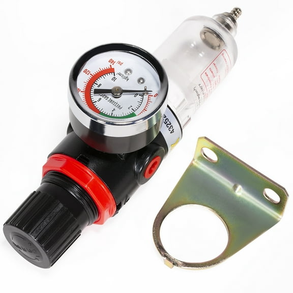 XtremepowerUS 1/4" NPT Air Filter Pressure Regulator, Water-Trap Air Tool Compressor Filter