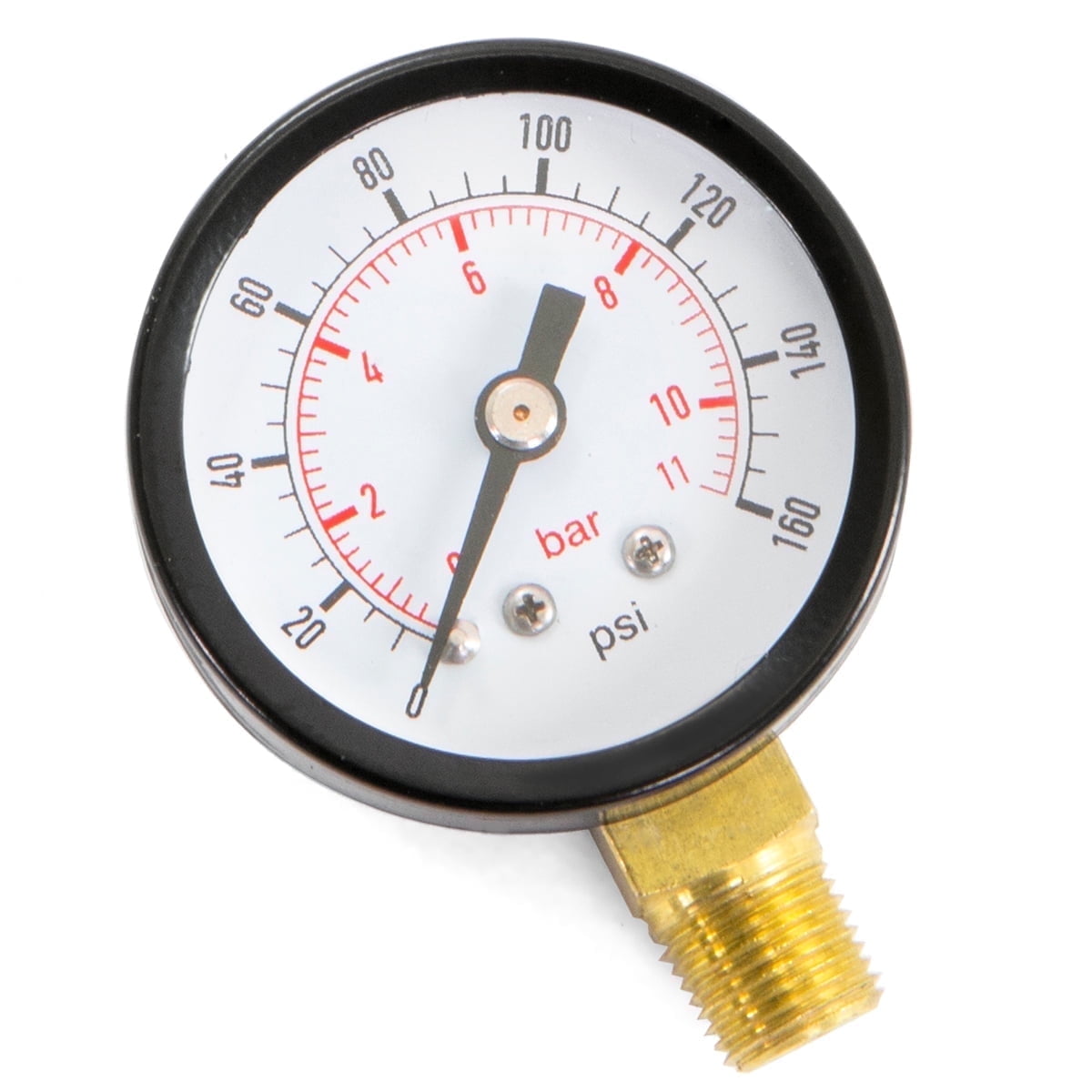 XtremepowerUS 0-160 PSI Water Pressure Gauge, 1-1/2'' Dial, 1/4” NPT, Water Pressure Gauge for Swimming Pool, Filter, Spa, Aquariums & Wells