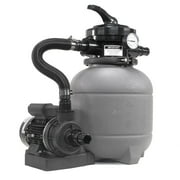 XtremepowerUS 12" Sand Filter Pump, 3000 GPH, With Pool Pump For Above Ground Pools, With 7-Way Multi-Port Valve & Filter Media Set