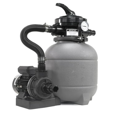 XtremepowerUS 12" Sand Filter Pump, 3000 GPH, With Pool Pump For Above Ground Pools, With 7-Way Multi-Port Valve & Filter Media Set