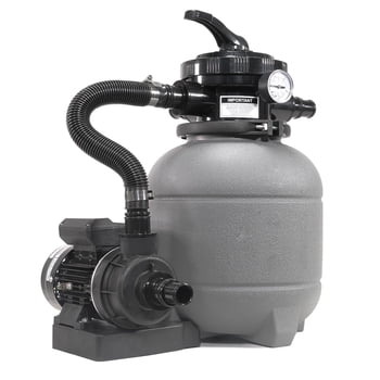 "XtremepowerUS Above Ground Pool Pump with 12"" Sand Filter and Stand, 115V/60Hz - Filter Media Included"